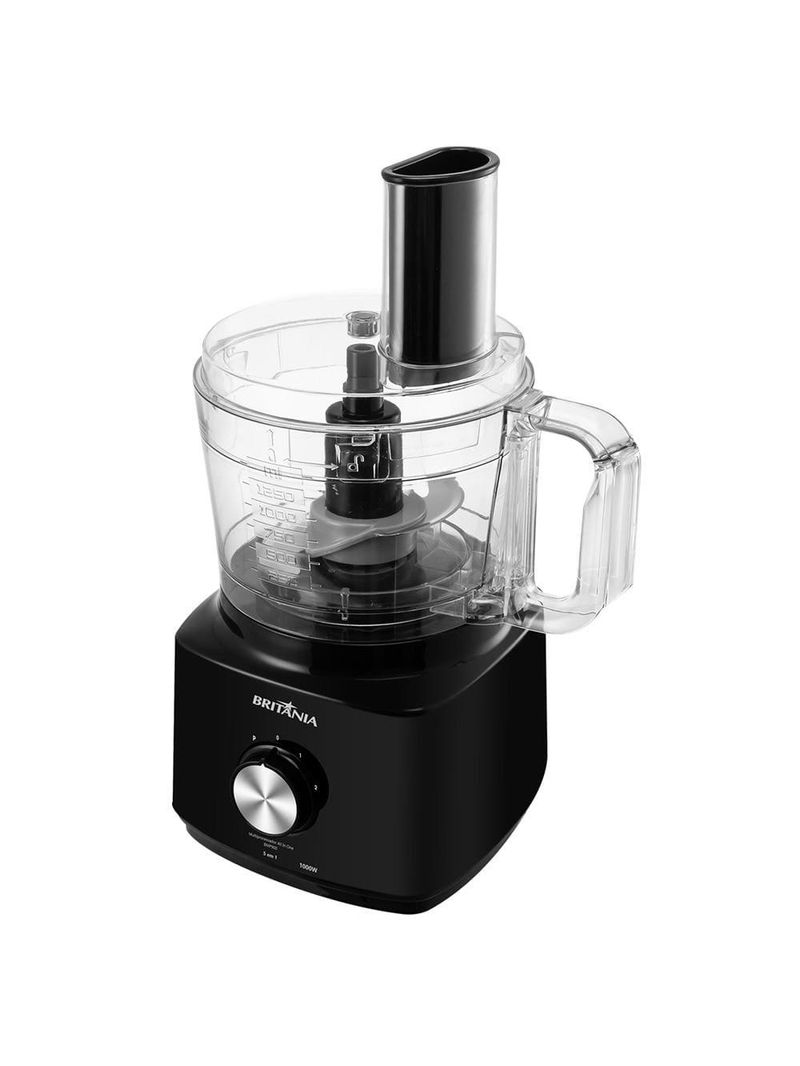 Multiprocessador de alimentos britânia turbo 5 em 1 bmp900p com 2 velocidades + pulsar 1000w - preto