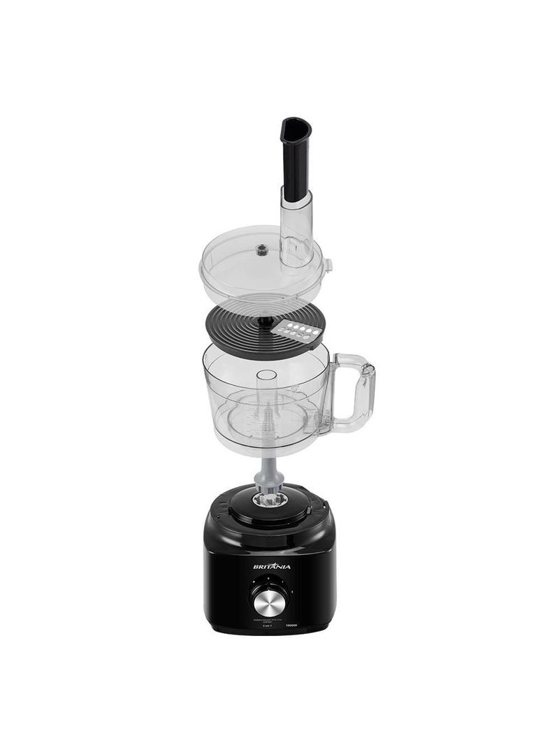 Multiprocessador de alimentos britânia turbo 5 em 1 bmp900p com 2 velocidades + pulsar 1000w - preto