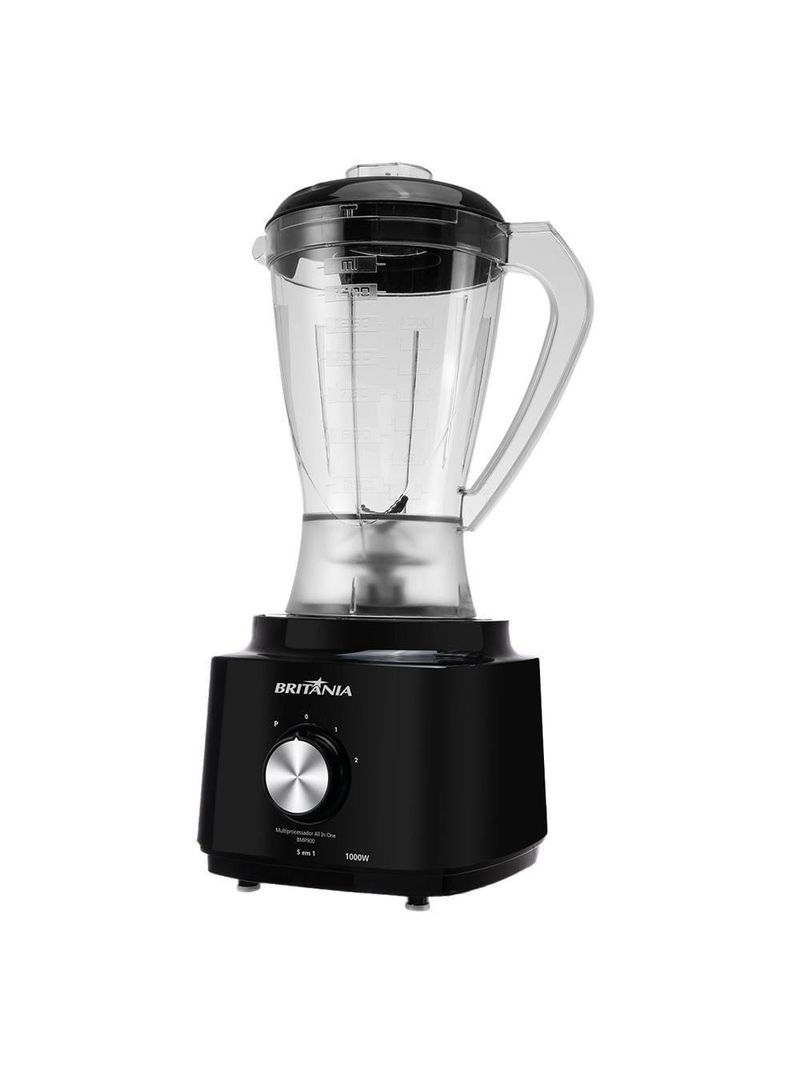 Multiprocessador de alimentos britânia turbo 5 em 1 bmp900p com 2 velocidades + pulsar 1000w - preto