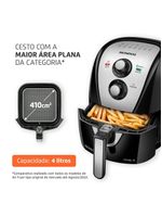 Fritadeira elétrica sem Óleo air fryer mondial afn40bi family inox 4l preta/inox