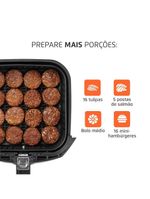 Fritadeira elétrica sem Óleo air fryer mondial afn40bi family inox 4l preta/inox
