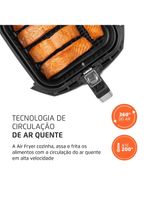 Fritadeira elétrica sem Óleo air fryer mondial afn40bi family inox 4l preta/inox