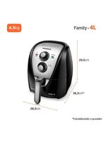 Fritadeira elétrica sem Óleo air fryer mondial afn40bi family inox 4l preta/inox