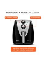 Fritadeira elétrica sem Óleo air fryer mondial afn40bi family inox 4l preta/inox