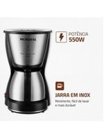 Cafeteira elétrica mondial dolce arome thermo inox c-34 15 xícaras – preta e inox