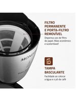 Cafeteira elétrica mondial dolce arome thermo inox c-34 15 xícaras – preta e inox