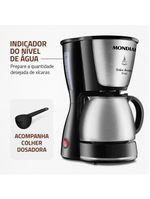 Cafeteira elétrica mondial dolce arome thermo inox c-34 15 xícaras – preta e inox