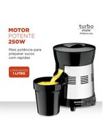 Extrator de frutas mondial turbo premium e-10 250w bivolt - preto