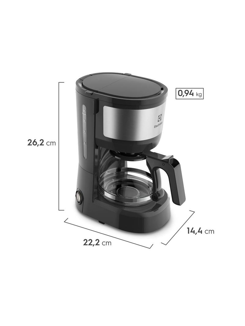 Cafeteira elétrica electrolux efficiente ecm10 15 xícaras - preta