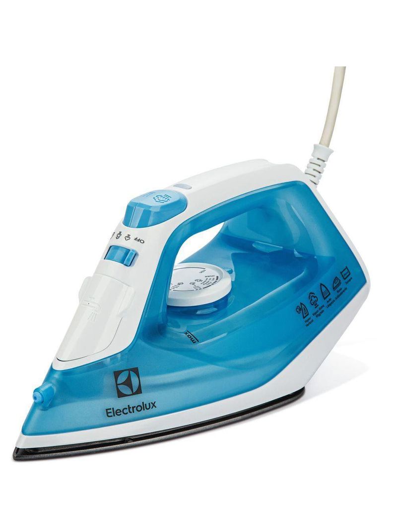Ferro de passar a vapor base antiaderente com spray electrolux easyline sie60 azul