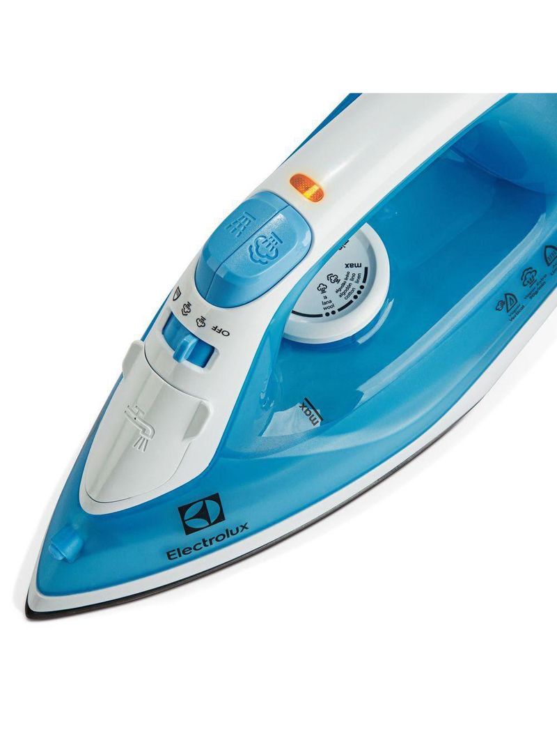Ferro de passar a vapor base antiaderente com spray electrolux easyline sie60 azul
