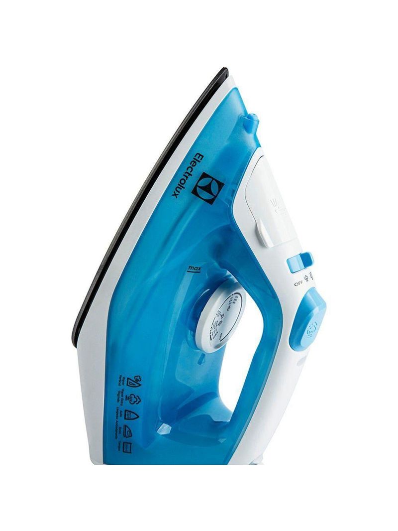 Ferro de passar a vapor base antiaderente com spray electrolux easyline sie60 azul