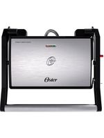 Mini grill elétrico oster ogrl230 2 em 1 com abertura 180° - inox