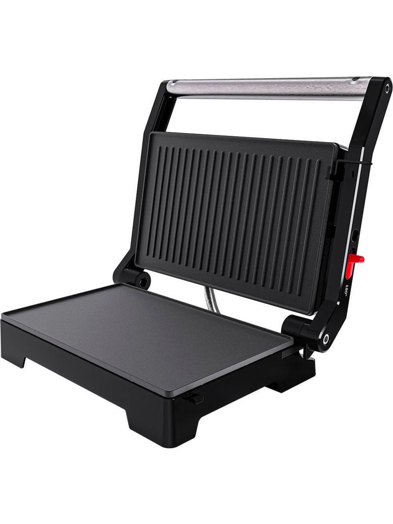 Mini grill elétrico oster ogrl230 2 em 1 com abertura 180° - inox