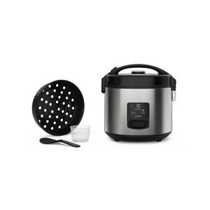 Panela elétrica de arroz electrolux efficient erc20 por rita lobo com trava de segurança 3,5l – inox e preta