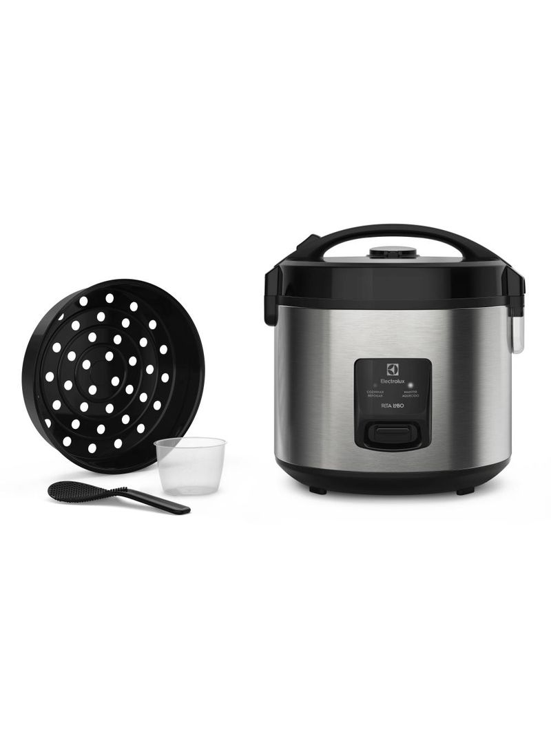 Panela elétrica de arroz electrolux efficient erc20 por rita lobo com trava de segurança 3,5l – inox e preta