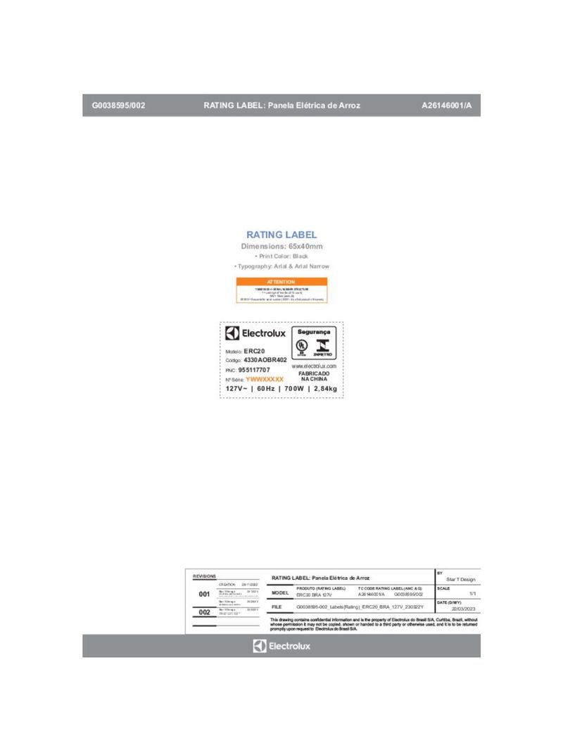 Panela elétrica de arroz electrolux efficient erc20 por rita lobo com trava de segurança 3,5l – inox e preta