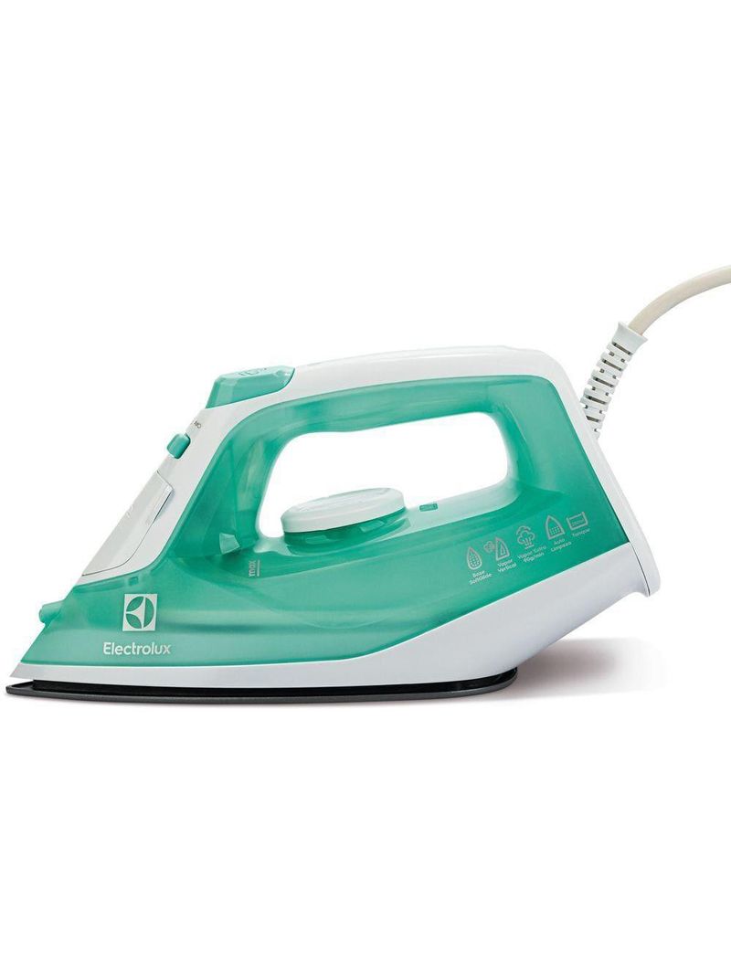 Ferro de passar a vapor base cerâmica com spray electrolux easyline sie70 verde