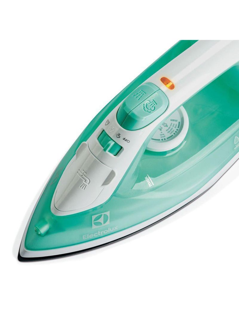 Ferro de passar a vapor base cerâmica com spray electrolux easyline sie70 verde