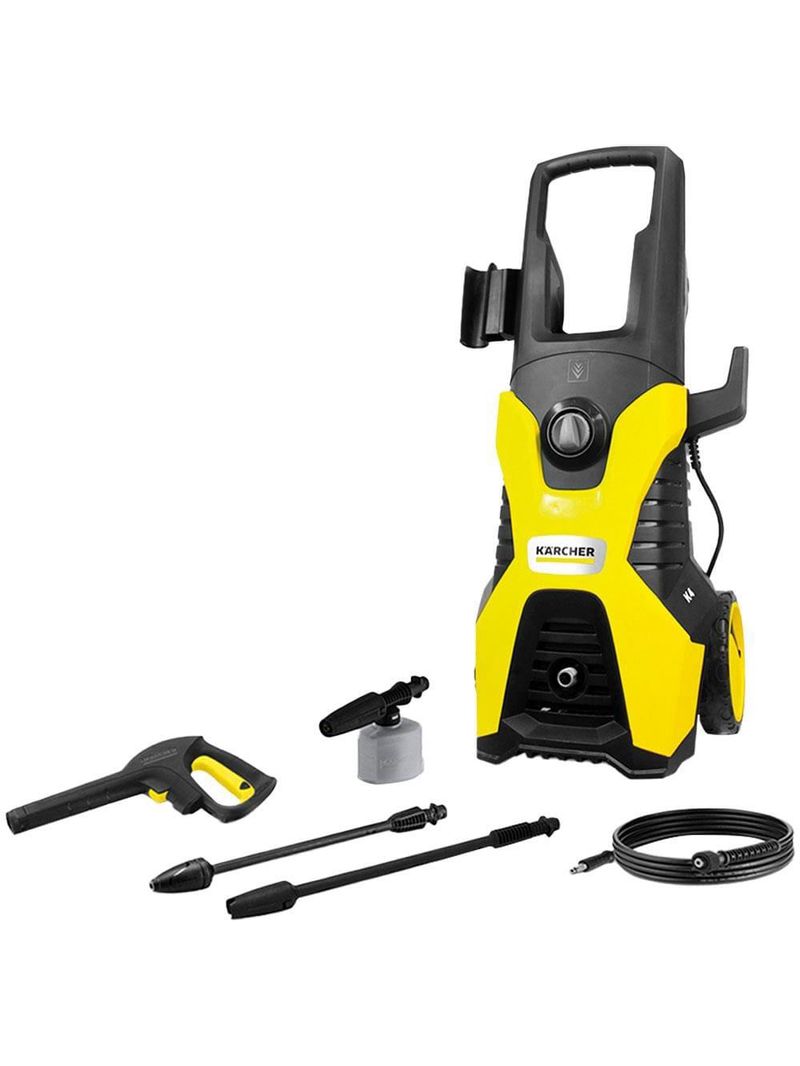 Lavadora de alta pressão karcher k4 1885psi 1700w com pistola e mangueira de 6 metros - preta/amarela