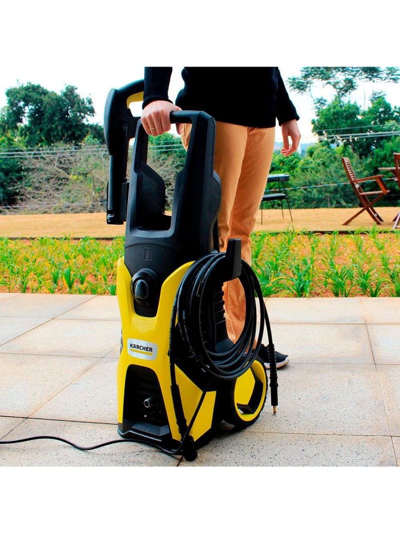 Lavadora de alta pressão karcher k4 1885psi 1700w com pistola e mangueira de 6 metros - preta/amarela