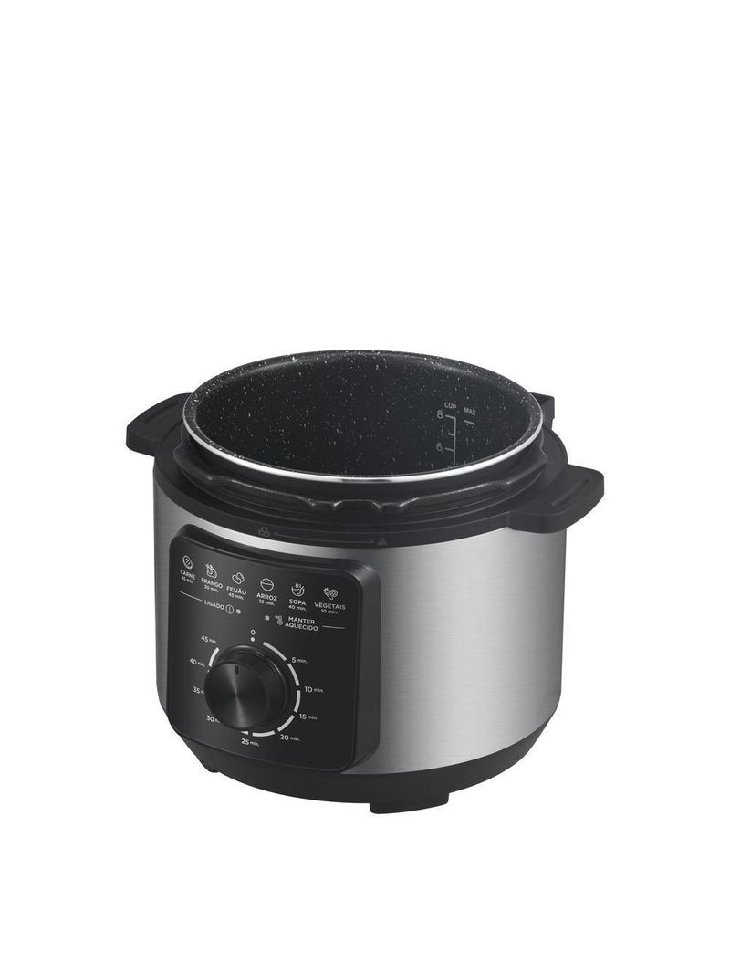 Panela De Pressão Elétrica Midea 4 Litros Mecânica Preta E Inox PPM41 110V