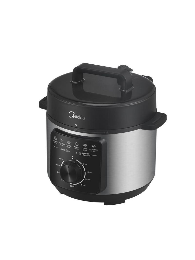 Panela De Pressão Elétrica Midea 4 Litros Mecânica Preta E Inox PPM41 110V