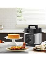 Panela De Pressão Elétrica Midea 4 Litros Mecânica Preta E Inox PPM41 110V