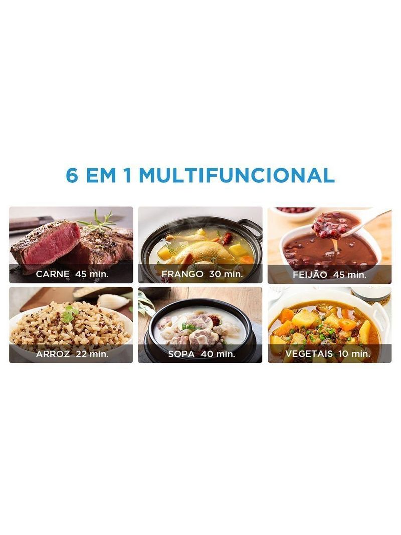 Panela De Pressão Elétrica Midea 4 Litros Mecânica Preta E Inox PPM41 110V