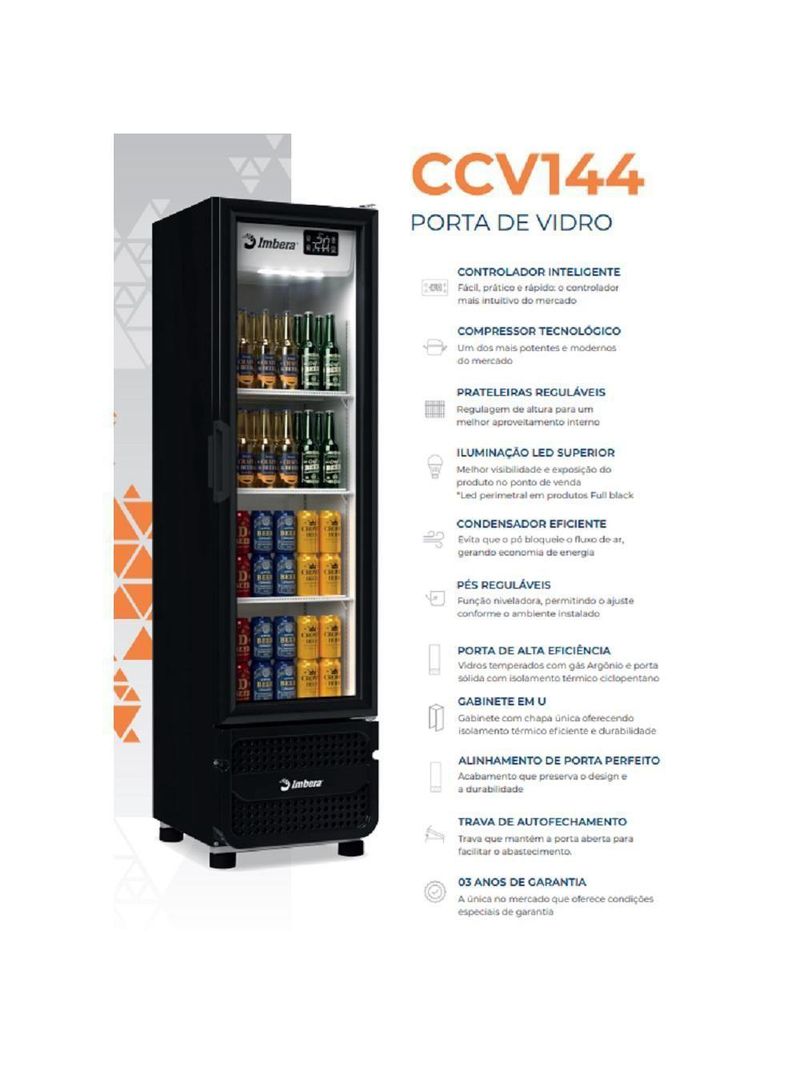 Cervejeira Imbera 244L Porta Vidro Preto 220V