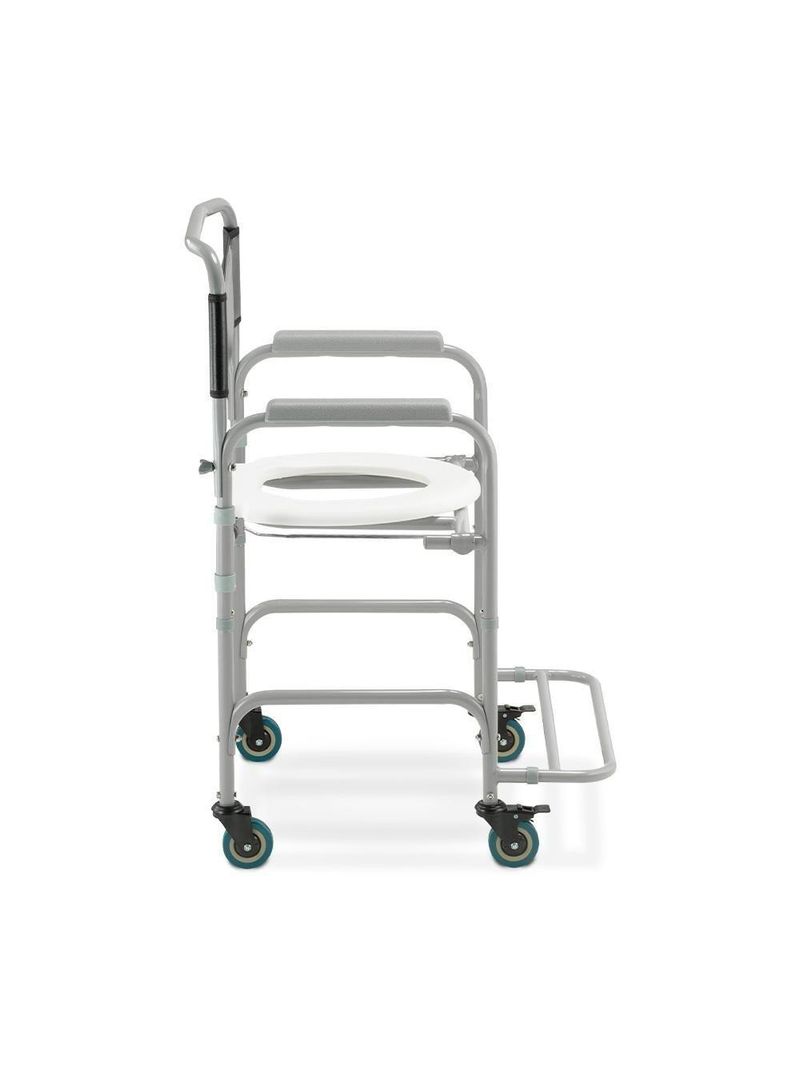 Cadeira De Banho Higiênica Dellamed Dobrável Até 100 Kg Preto E Cinza D30