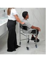 Cadeira De Banho Higiênica Dellamed Dobrável Até 100 Kg Preto E Cinza D30