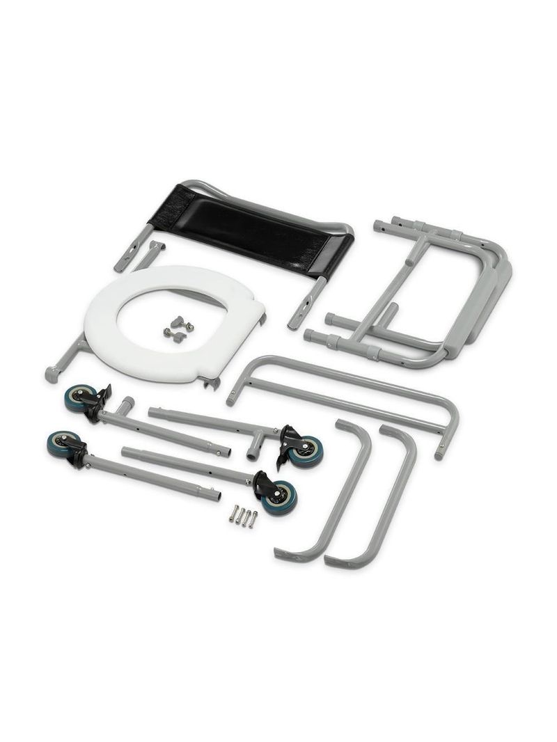 Cadeira De Banho Higiênica Dellamed Dobrável Até 100 Kg Preto E Cinza D30