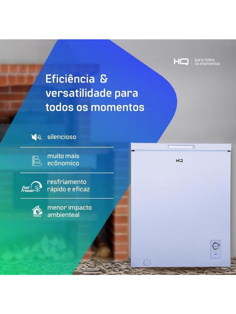 Freezer E Conservador Horizontal HQ 160 Litros Branco HQ-160CFH 220V