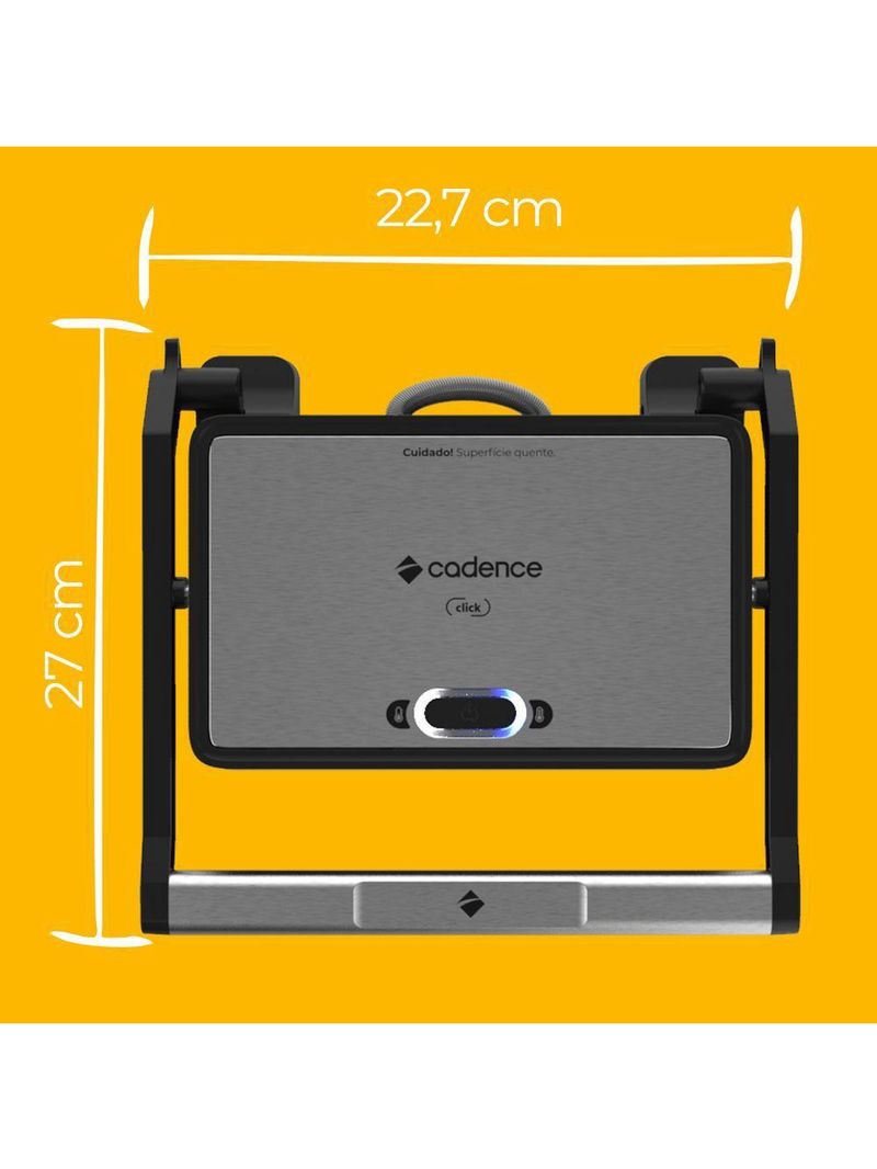 Grill Elétrico Cadence Click Inox 110V