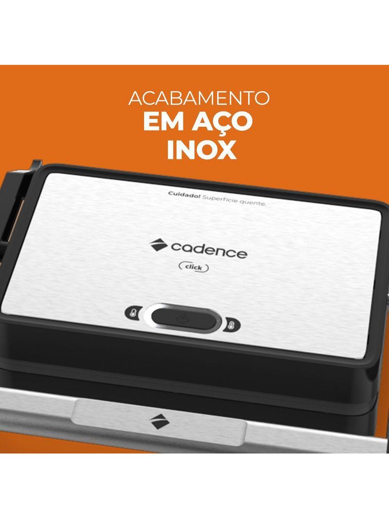 Grill Elétrico Cadence Click Inox 110V