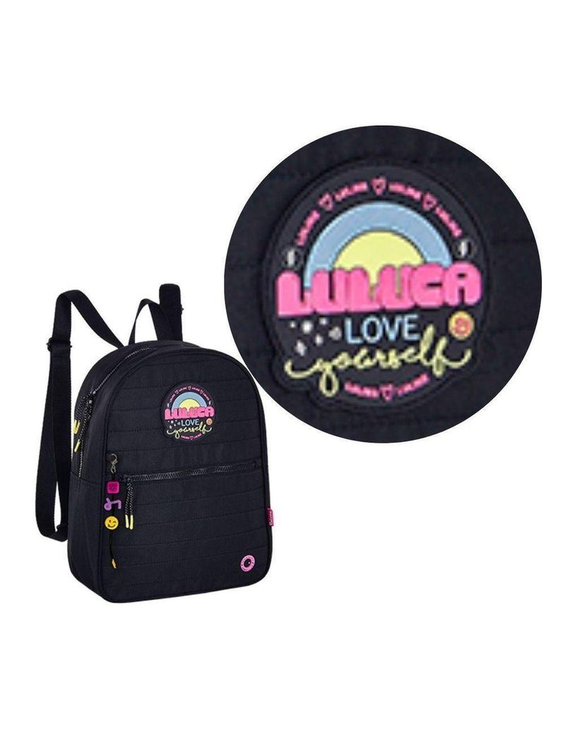 Mochila De Costas Infantil Luluca Love Preta Semax