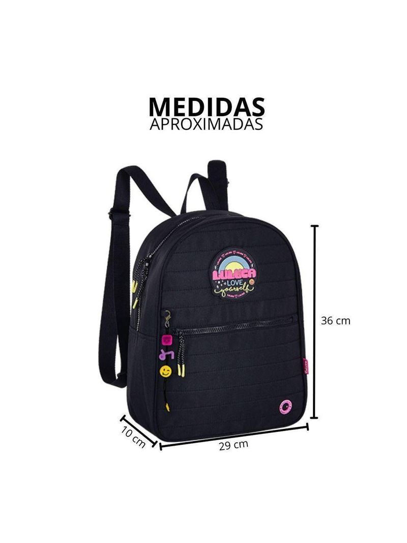 Mochila De Costas Infantil Luluca Love Preta Semax