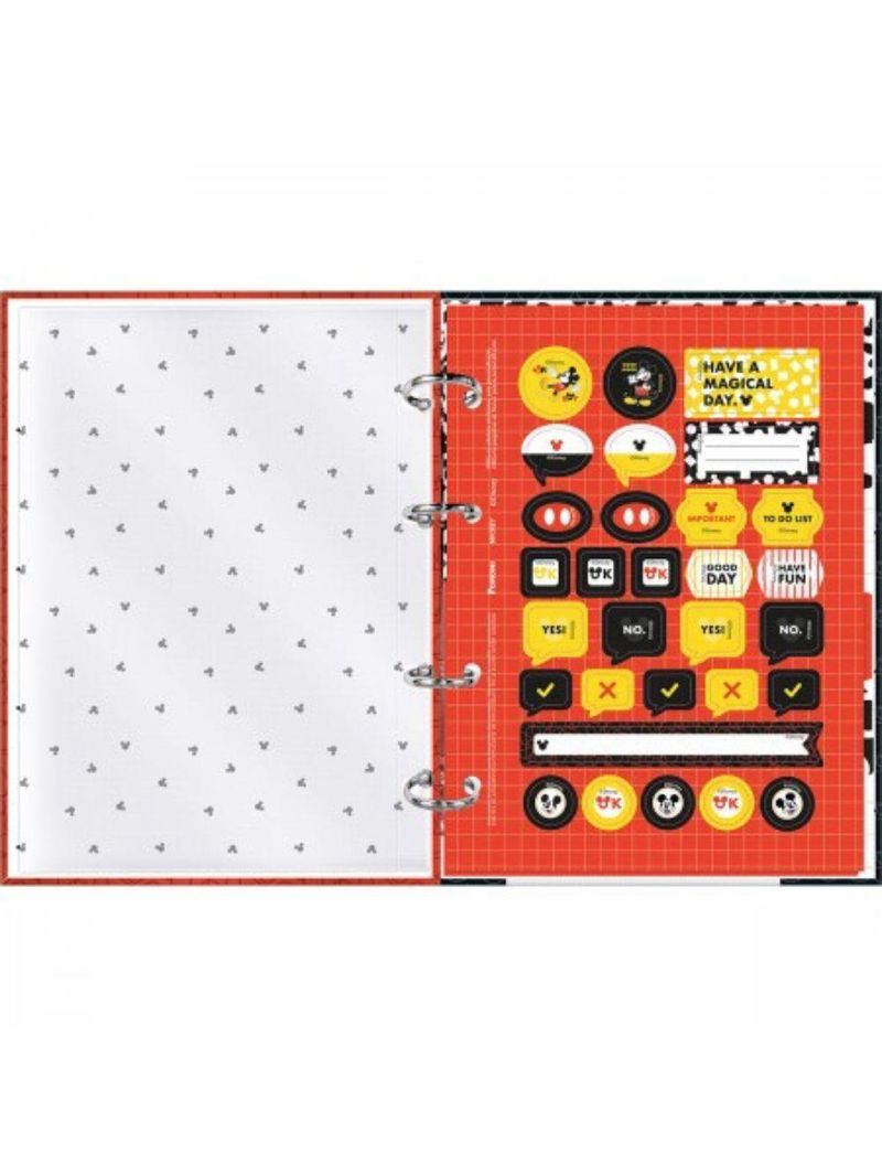 Caderno Argolado Colegial Sem Lombo Mickey Mouse 120 Folhas Foroni