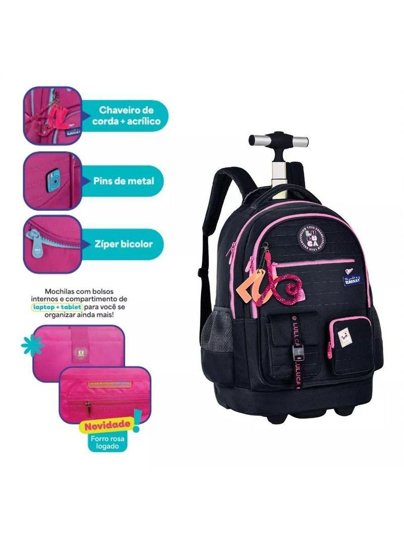 Mochila De Carrinho Oficial Luluca Clio Style Preto - 24634
