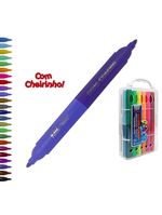 Caneta Hidrográfica Dual Color 24 Cores Aroma - Kz239 - Kaz