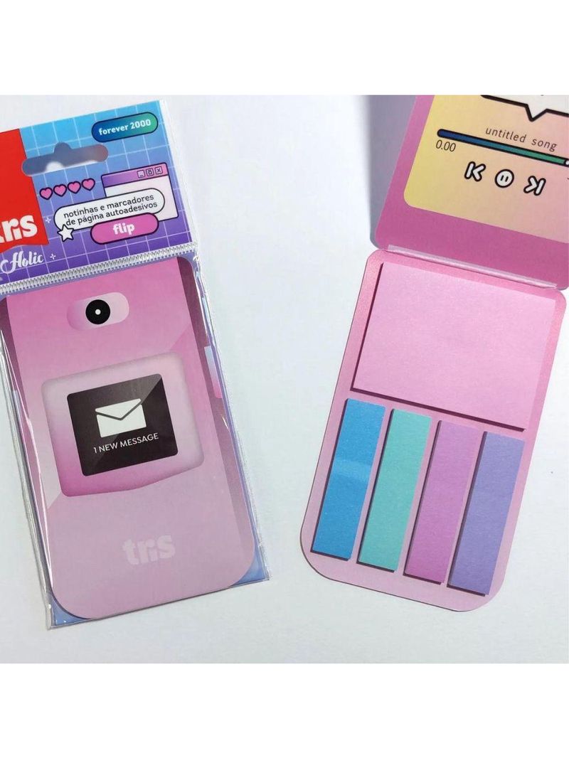 Kit Nota Autoadesivas + Marcador De Pagina Holic Flip - Tris