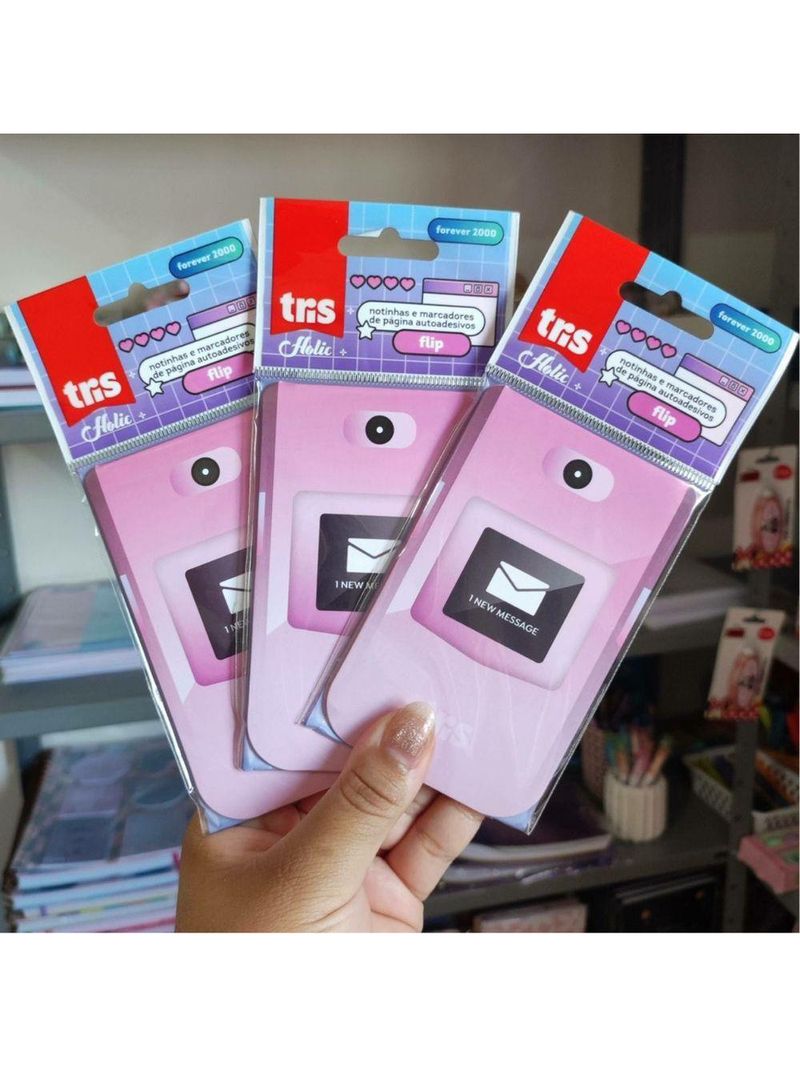 Kit Nota Autoadesivas + Marcador De Pagina Holic Flip - Tris