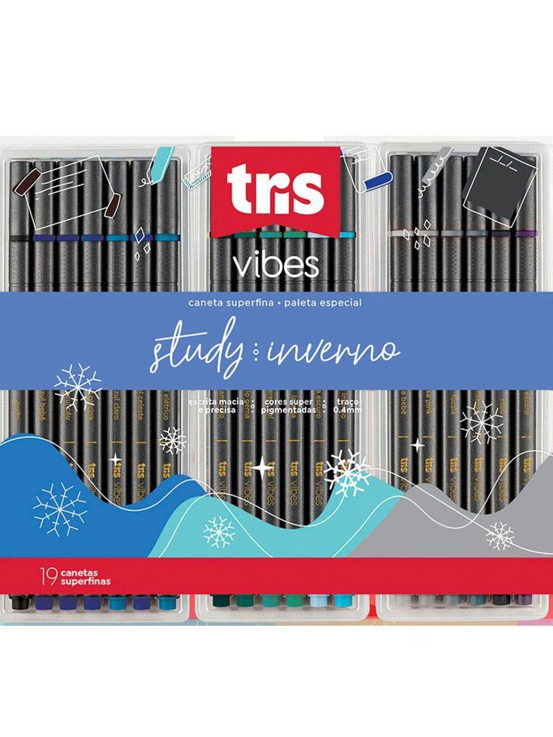 Caneta Superfina Vibes - Inverno - 0,4mm - 19 Cores - Tris