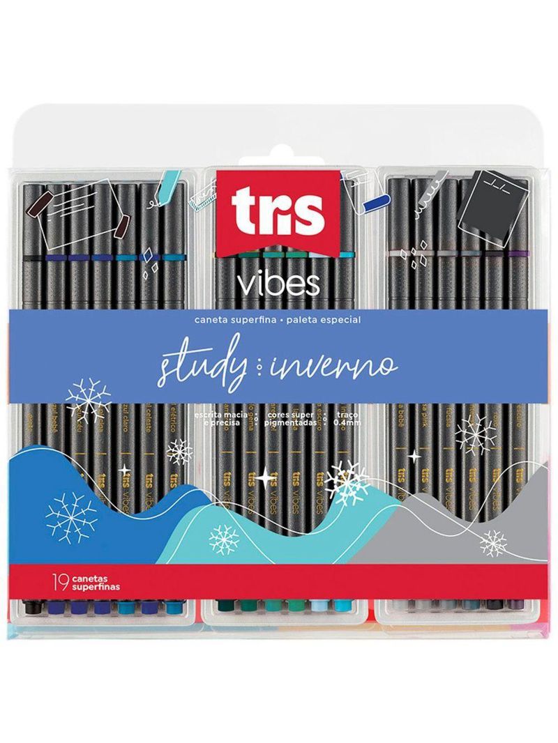 Caneta Superfina Vibes - Inverno - 0,4mm - 19 Cores - Tris