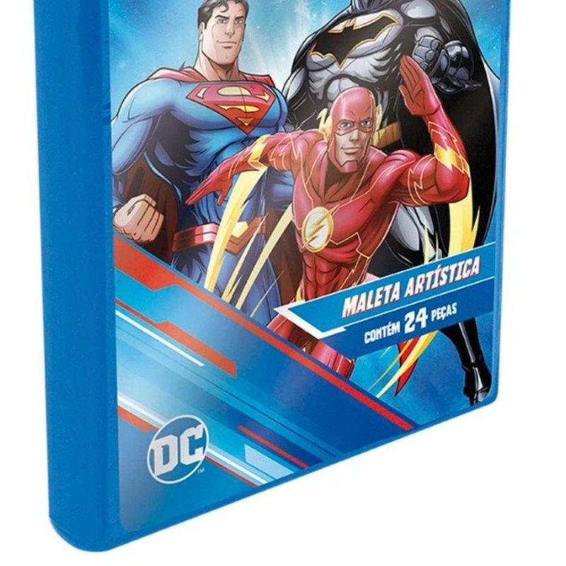 Maleta Artística - Liga Da Justica - Dc - 24 Peças - Tris