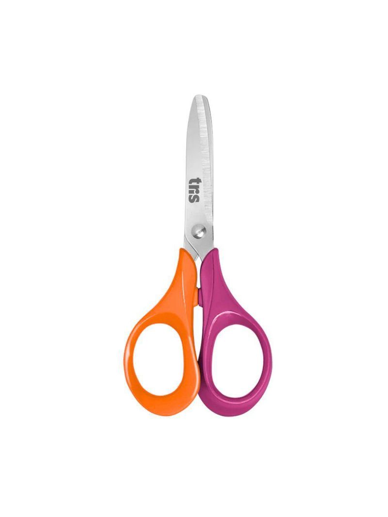 Tesoura Escolar Class Duo 13cm Tris Roxo E Laranja