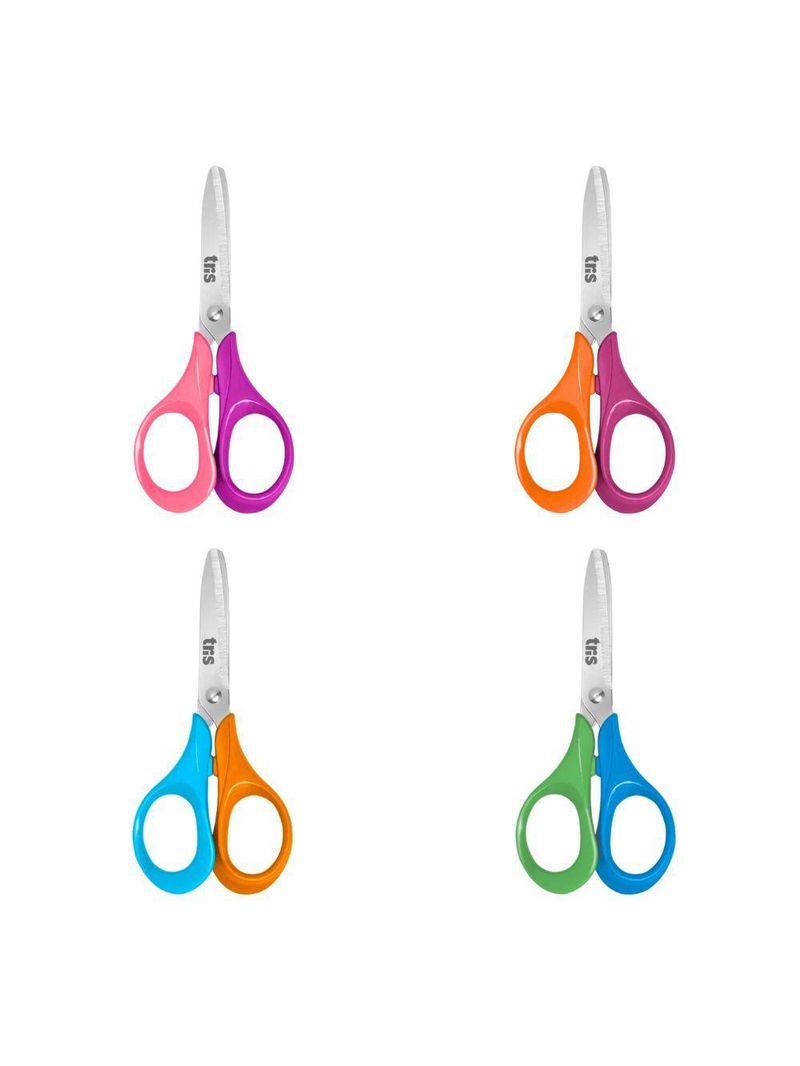 Tesoura Escolar Class Duo 13cm Tris Roxo E Laranja