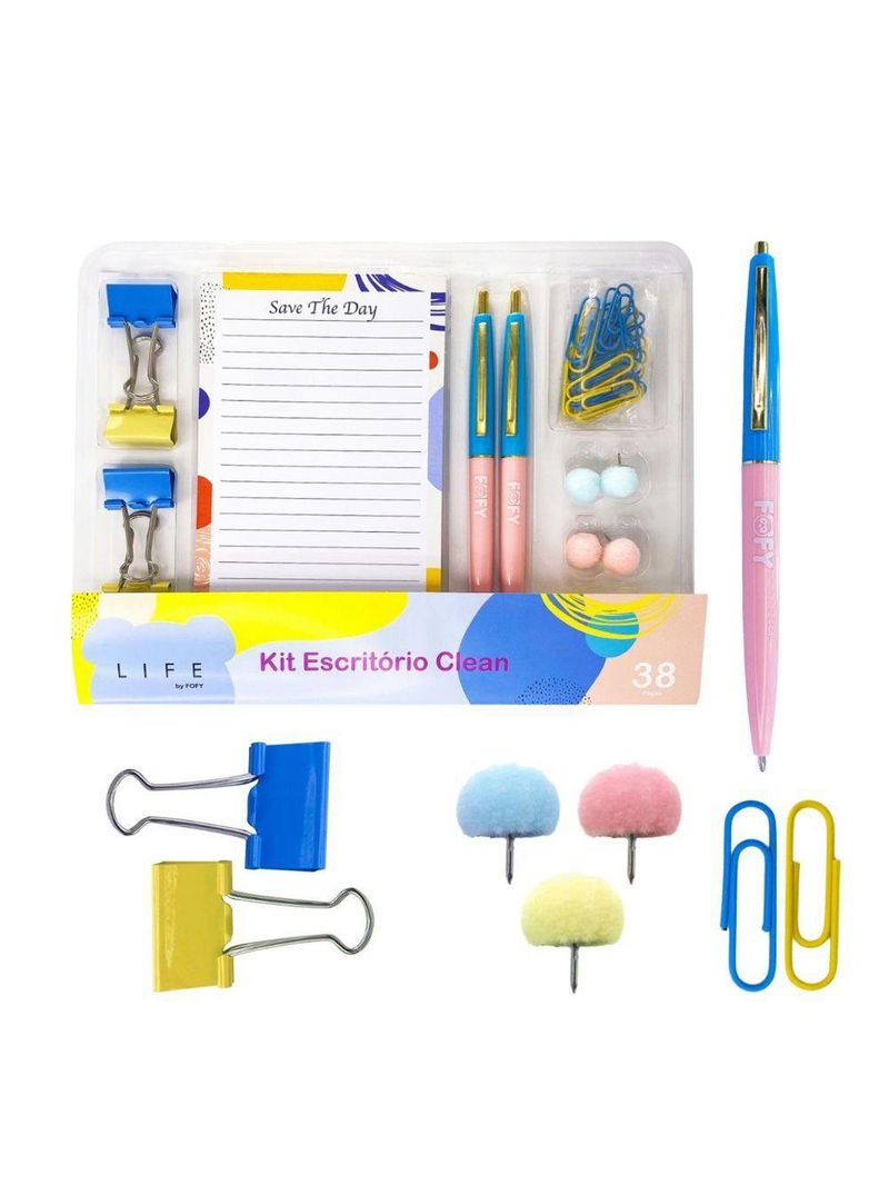 Kit Organizador De Escritório Clean Com 36 Peças Fofy