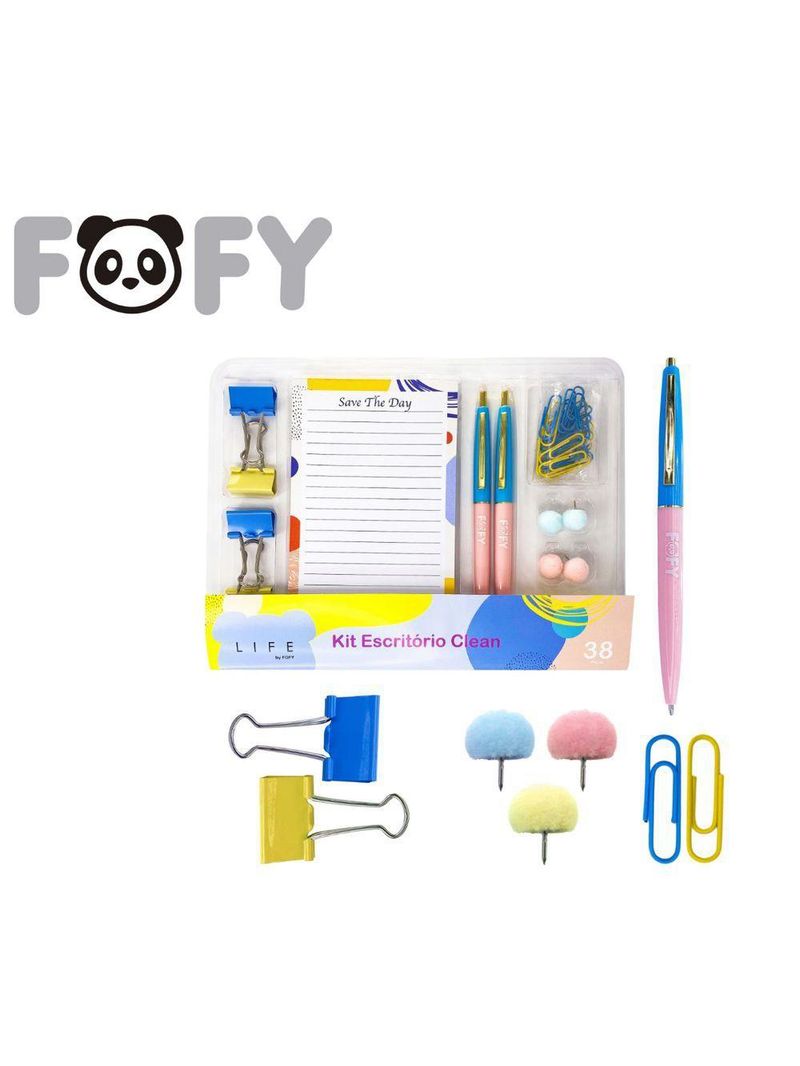 Kit Organizador De Escritório Clean Com 36 Peças Fofy